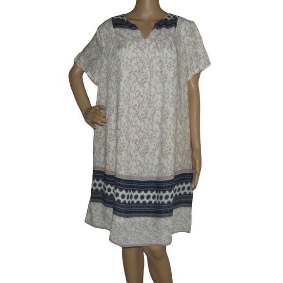 Old Navy Dress XL Short Sleeve Shift floral print v-neck boho peasant Summer - Picture 1 of 10